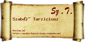 Szabó Tarziciusz névjegykártya