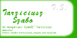 tarziciusz szabo business card